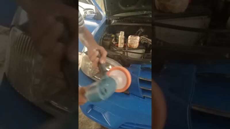 Pembersihan Lampu Depan Di Rabin tahap