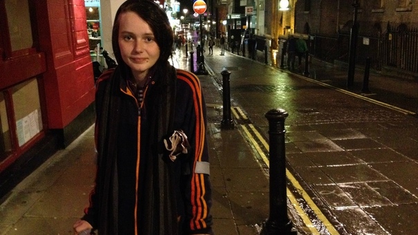 Homeless girl on the streets of