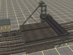 Colliery 8-track gravity-fed loader. Pithead to left