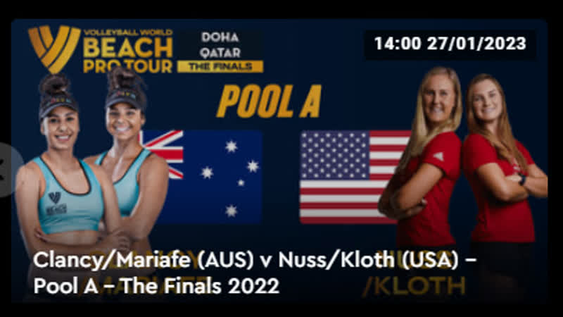 Clancy, Mariafe ( AUS) v Nuss, Kloth ( USA) Pool A The Finals