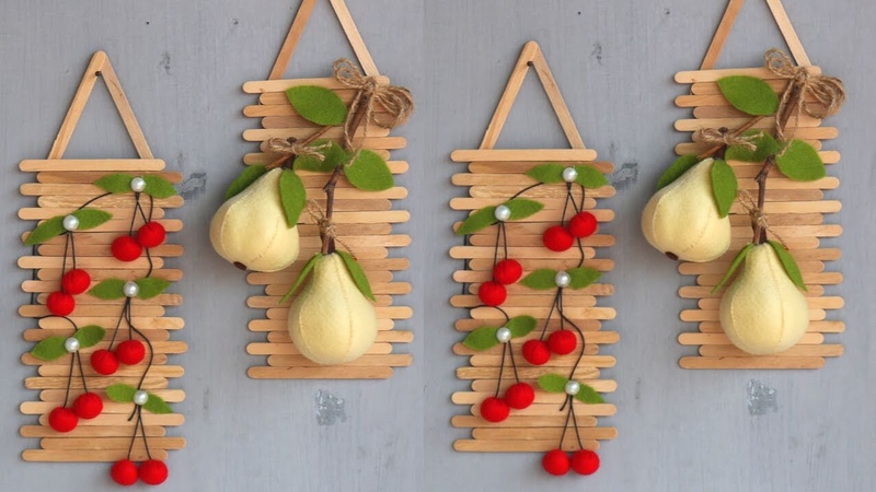 ide kreatif dari stik es krim, Popsicle Stick Crafts DIY Ideas, hiasan dinding dari stik es